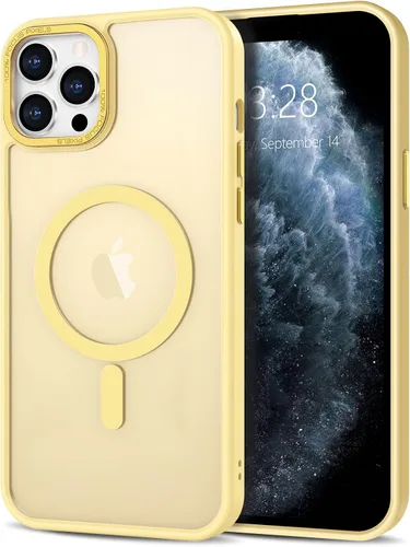 Vista 9 de Anuck - Funda magnética para iPhone 11 compatible con MagSafe, carcasa trasera mate translúcida dura, borde de TPU, delgada, resistente a impactos