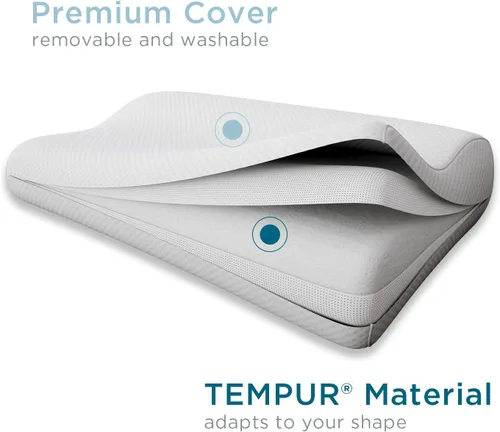 Vista 7 de TEMPUR-Adapt (Supreme) - Cubrecolchón de espuma viscoelástica de 3 pulgadas y almohada de cuello Tempur-Pedic TEMPUR-Ergo, perfil medio