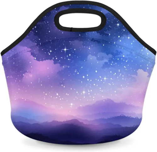 Vista 17 de Bolsas de almuerzo de neopreno con balón de fútbol en fuego de hielo para mujeres, bolsas de almuerzo, lavables, aisladas, para el trabajo, picnic