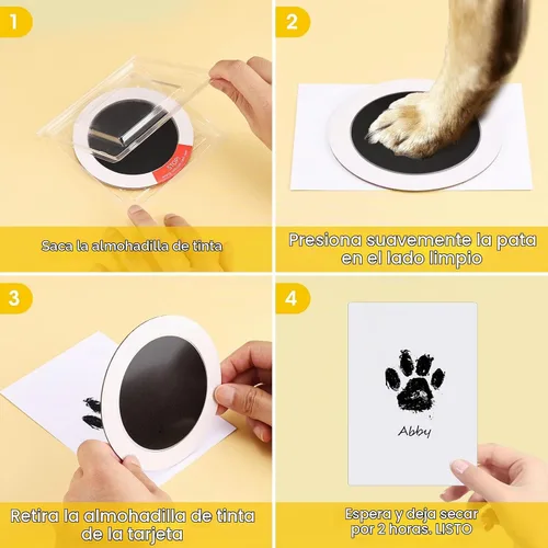 Vista 4 de Nabance Kit de huellas sin tinta para perros, gatos, huellas de mascotas