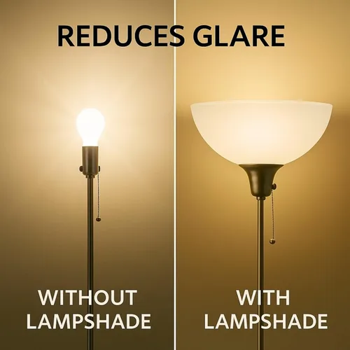 Vista 12 de LIGHTACCENTS Reemplazo de pantalla de lámpara de vidrio para lámpara de pie, vidrio esmerilado, 12 pulgadas de diámetro, apertura de 1.72 pulgadas