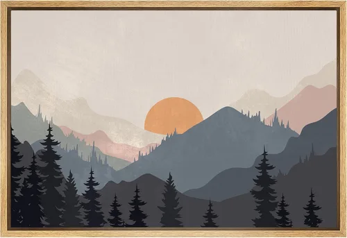 Vista 25 de SIGNFORD Lienzo Enmarcado Impresión Arte de Pared Océano Pastel Luz del Sol Puesta de Sol Horizonte Naturaleza Vida Silvestre Ilustraciones Arte