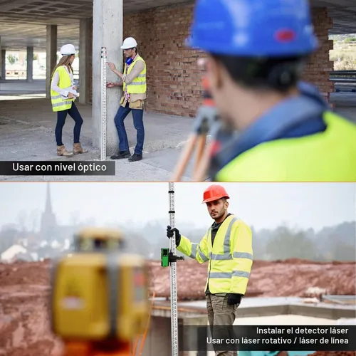 Vista 5 de KEZERS Varilla de Grado de Aluminio de Doble Cara de 14 Pies - Octavos, Varilla Telescópica de 4 Secciones con Estuche de Transporte