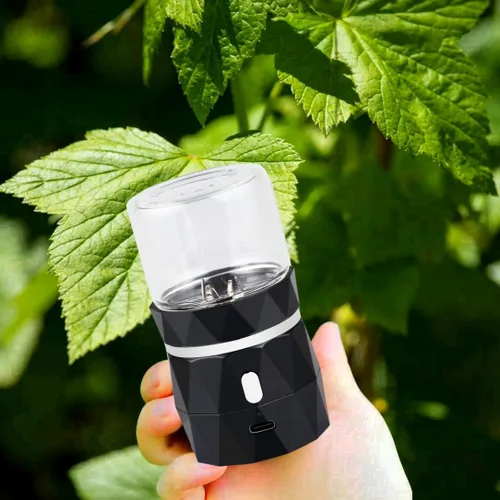 Vista 7 de Pequeño molinillo de especias automático, eléctrico, compacto para capullos de flores, con USB recargable de 1.7 onzas, tamaño de cámara de especias
