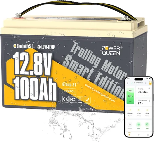 Vista 15 de Power Queen 12.8 V 50 Ah Batería LiFePO4 de actualización, celdas de batería de litio de grado A con BMS de 50 A, hasta 15000 ciclos, portátil