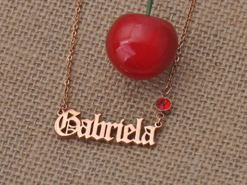Vista 4 de HUAN XUN Collar con nombre de piedra natalicia, lindo para él