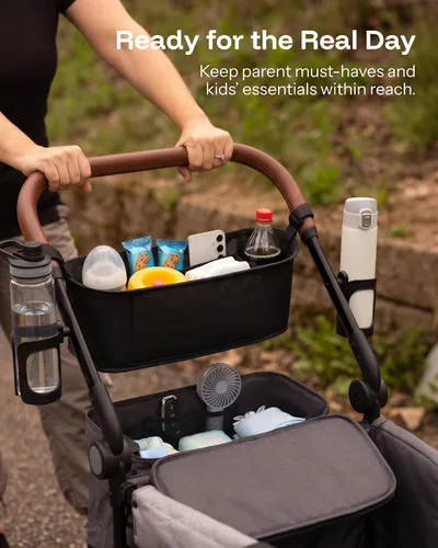 Vista 3 de Harppa Remy XL Wagon Cochecito para 4 niños, capacidad de 280 libras con 4 Negro