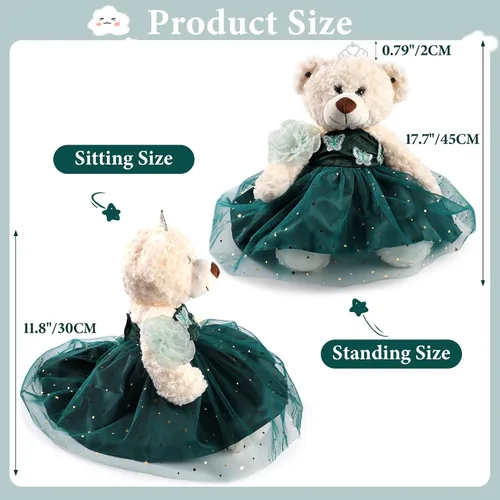 Vista 2 de Muñeca de quinceañera con vestido, decoración de quinceañera, regalos de decoración de quinceañera, OSO de peluche para 15 años con vestido, centro