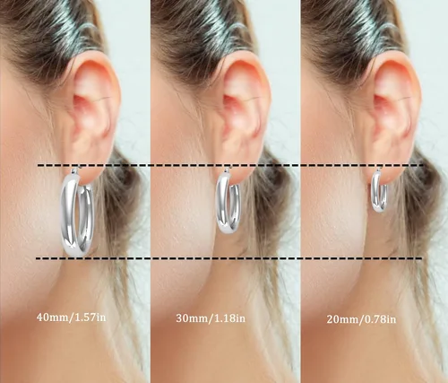 Vista 4 de TURQ N TAUPE 925 Sterling Silver Italian Design Twisted Flat Strip Hoop Earrings for Women & Girls - Lightweight Perfect for Everyday Wear & Gifting