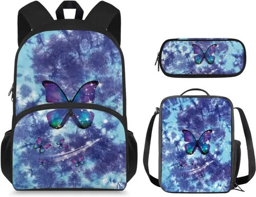 Vista 19 de Mochila 3D Otter para niños de 9 a 11 años, bonita mochila para niñas para la escuela, mochila elegante para niños con lonchera y bolsa