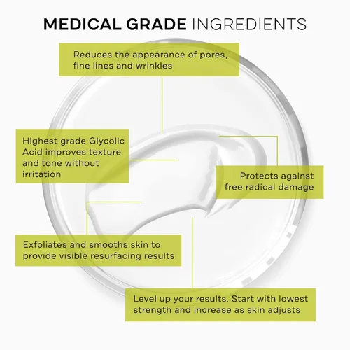 Vista 4 de Replenix Crema hidratante facial exfoliante de grado médico 10% de ácido glicólico, hidratante y ligera para decoloración de la piel (1.7 oz)