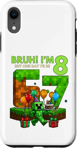 Vista 25 de Bruh I'm 8 But One-Day I'll Be 67 Retro 8th Birthday Kids Case for iPhone 17
