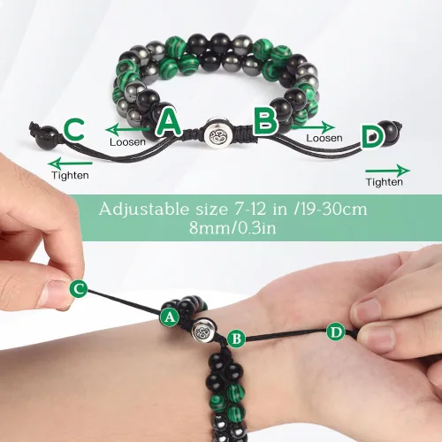 Vista 45 de Triple Protection Bracelet - for Protect & Balance - Energy Crystal Handmade Bracelets for Men Women