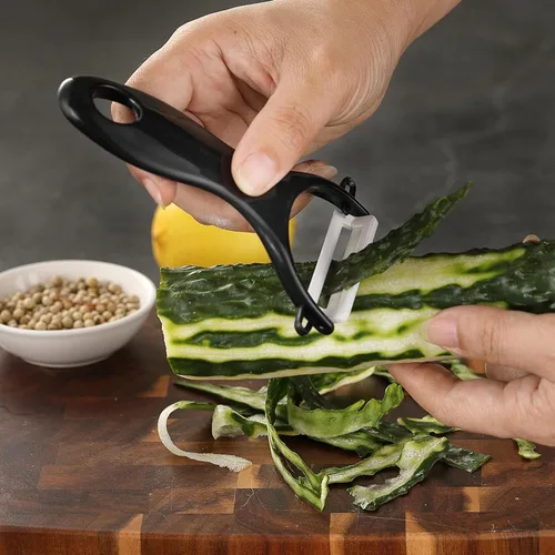 Vista 7 de Juego de cuchillos de cocina de 5 piezas, juego de cuchillos sin bloque con fundas, hoja afilada de acero inoxidable y mango cómodo, juego
