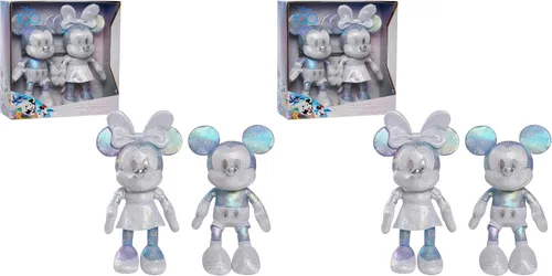 Vista 6 de Disney 100 años de maravilla Juego de coleccionistas de muñecos de peluche de Mickey Mouse y Minnie Mouse, juguetes para niños de 2 años en adelante