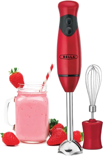 Vista 9 de BELLA Batidora de Mano de Inmersión, Mezclador Portátil con Accesorio de Batidor - Exprimidor Manual Eléctrico, Sacude, Hace Comida para Bebés