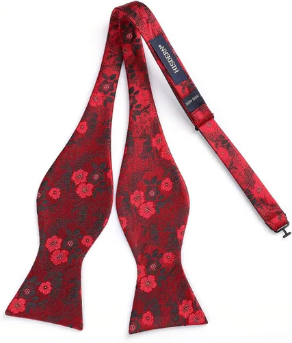 Vista 3 de HISDERN Pajaritas para hombre, corbatines florales para hombre, pajarita para hombre, pañuelo tejido jacquard pajarita de bolsillo cuadrado