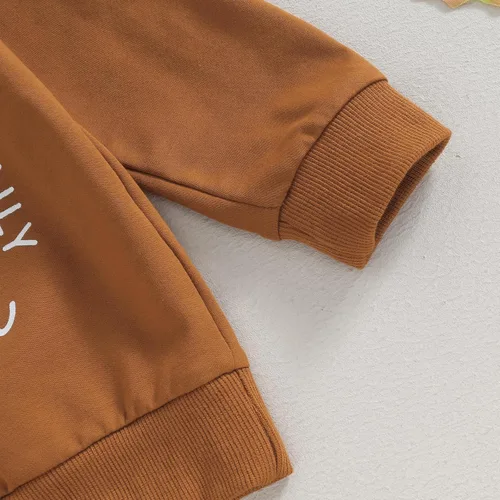 Vista 8 de Trajes de Halloween para bebés y niños, camisas de manga larga, sudadera de calabaza y pantalones deportivos, conjunto de ropa para niños pequeños