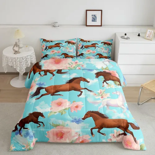 Vista 20 de Erosebridal Happy Camping - Edredón tamaño individual para niños, juego de ropa de cama de animales del bosque del bosque para bebés, niños y niñas