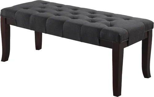 Vista 7 de Roundhill Furniture Linon - Banco de tela copetudo, color marrón