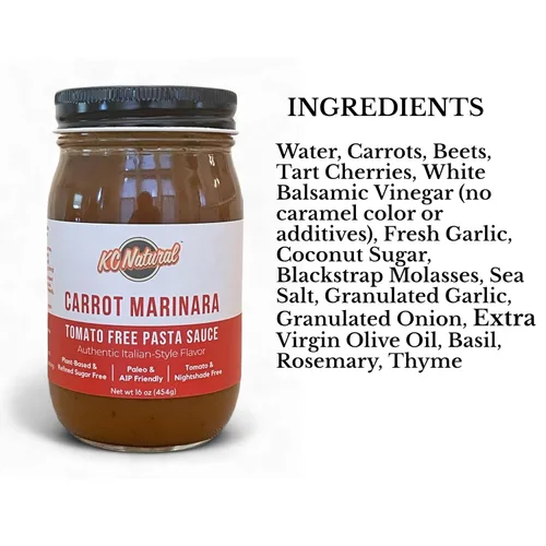 Vista 3 de KC Natural - Salsa marinara sin tomate y zanahoria - Salsa de pizza - Salsa de pasta - Apto para paleo y AIP - 16 onzas