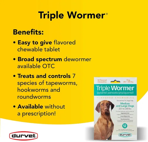 Vista 2 de Durvet Triple Wormer para perros medianos y grandes