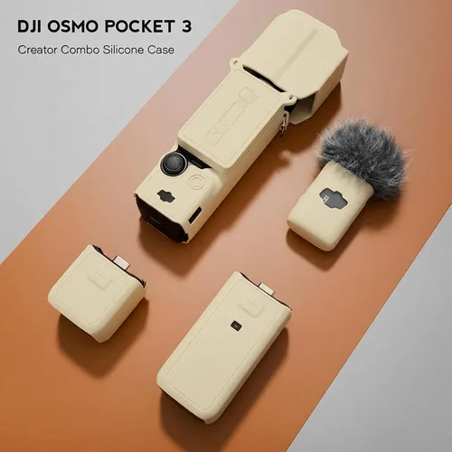 Vista 2 de Funda protectora para cámara DJI Osmo Pocket 3/Xtra Muse, funda de silicona suave con 2 protectores de pantalla y lente, accesorios de cuerpo