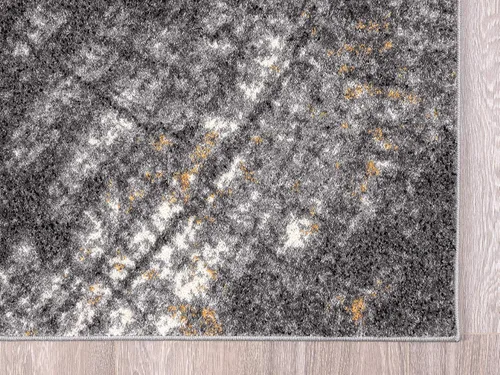 Vista 3 de Abani Laguna Collection - Alfombra contemporánea con anillo de árbol gris, amarillo y beige, 4 x 6 pies, estilo moderno de madera