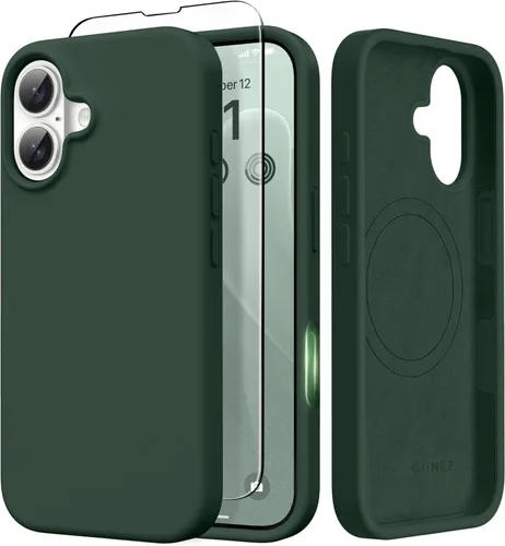 Vista 229 de GONEZ Funda magnética para iPhone 14, compatible con Magsafe, con protector de pantalla + protector de cámara, forro de microfibra antiarañazos