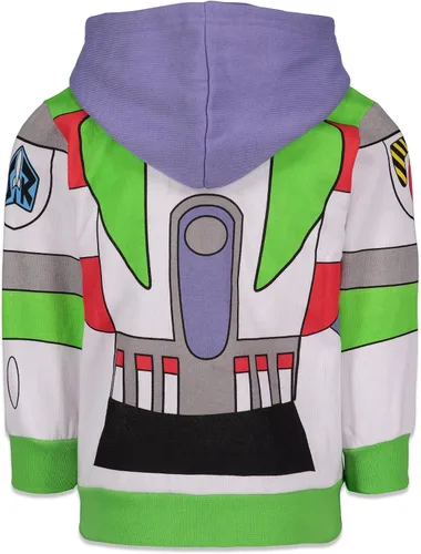 Vista 7 de Disney Pixar Toy Story Buzz Lightyear Sudadera con capucha de forro polar iTalk con cremallera para niños pequeños a grandes, Rojo
