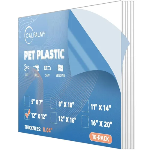 Vista 9 de Paquete de 10 paneles de plástico PET de 5 x 7 pulgadas / plexiglás de 0.04 pulgadas, alternativa de vidrio irrompible, ligera y asequible. Uso