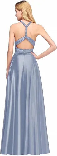 Vista 2 de MisShow Vestido de dama de honor convertible, para boda, largo y largo