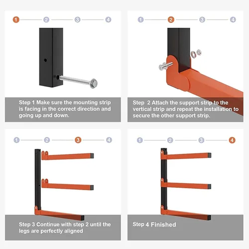 Vista 5 de WALMANN Bastidores de madera resistentes para montaje en pared, estante de almacenamiento de madera Soporte de madera para garaje, estante