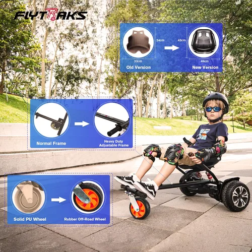 Vista 9 de K2 Go Kart - Scooter autoequilibrante con absorción de impactos traseros, accesorio de asiento de scooter de equilibrio para neumáticos de 6.5