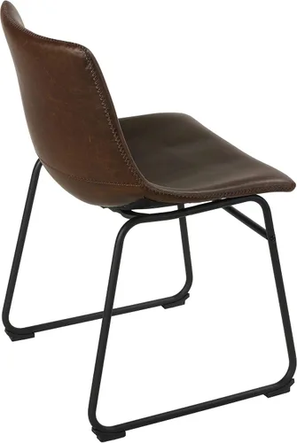 Vista 5 de Cortesi Home Casablanca - Silla de comedor de piel sintética marrón envejecida (juego de 2)