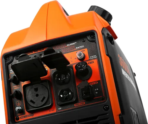 Vista 2 de WEN Generador inversor portátil de 3600 vatios, listo para RV, silencioso y ligero con apagado de combustible (56360i)