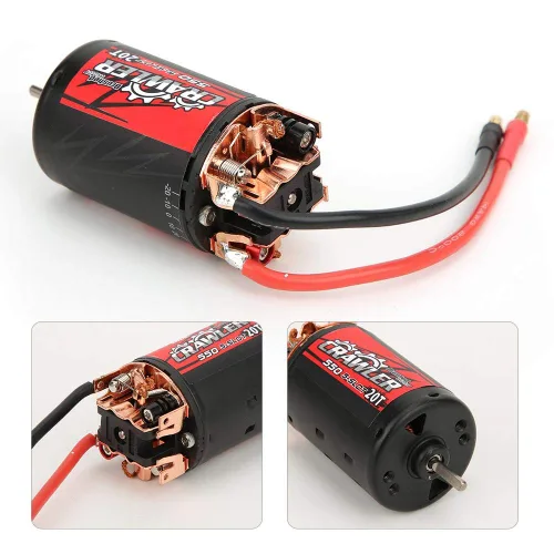 Vista 3 de Dilwe Motor cepillado a control remoto, 550 0.50 cables 20T cepillado motor RC parte del motor compatible con 1/10 RC Crawler