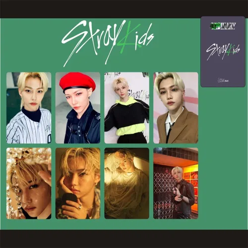 Vista 2 de HAIHUANG Stray Kids - Nuevo álbum ODDINARY LOMO Cards KPOP Photocards Postcards Merchandising, colección de 8 fans (Felix)