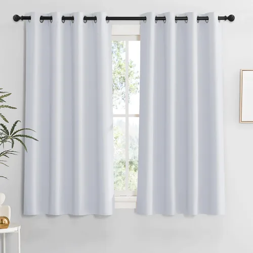 Vista 105 de RYB HOME - Cortinas para armario de 36 pulgadas, cortinas para oscurecer la habitación con ojales resistentes a la oxidación, cortinas de Aqua
