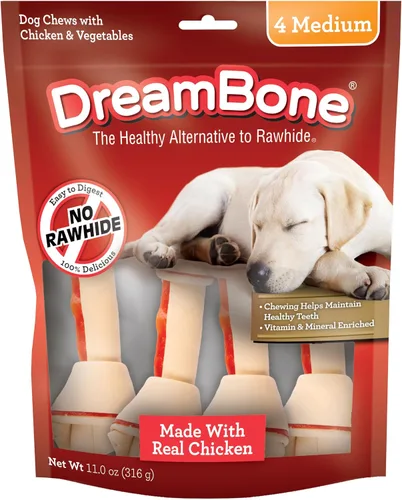 Vista 4 de DreamBone Golosinas para perros sin cuero crudo de hueso medio con proteína