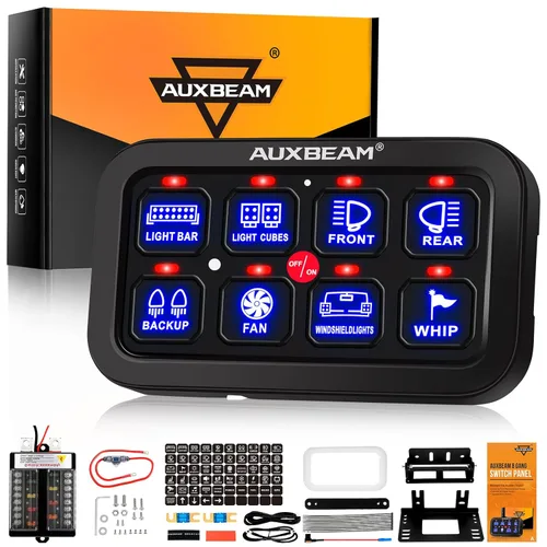 Vista 12 de Auxbeam Panel de interruptor de 6 bandas BC60, caja de sistema de relé de control de circuito universal con interruptor LED de encendido y apagado