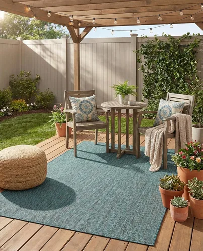 Vista 111 de Rugs.com Outdoor Solid Collection - Alfombra de pelo plano beige de 2 x 3 pulgadas, perfecta para entradas, cocinas, rincones de desayuno, piezas