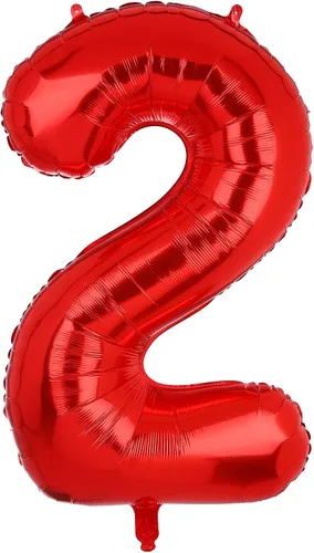 Vista 23 de Globos rojos de 40 pulgadas con números de Mylar para decoración de fiesta de cumpleaños número 10 Globos digitales de helio, 10 suministros