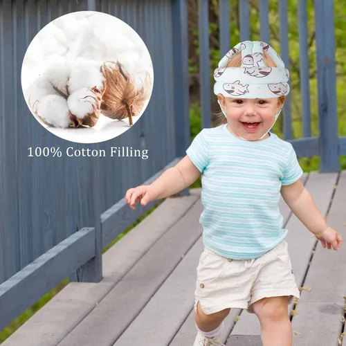 Vista 6 de Protector de Cabeza para Bebé Casco de Seguridad Ajustable para Niños Pequeños, Cojín Protector para la Cabeza Anticolisión con Cierre de Gancho