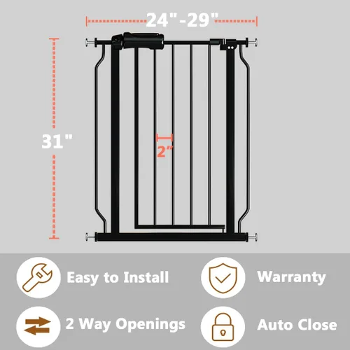 Vista 31 de Fairy Baby Puerta de seguridad para bebés Extensión de 12 cm para puerta de seguridad para bebés con cierre automático Puerta de seguridad