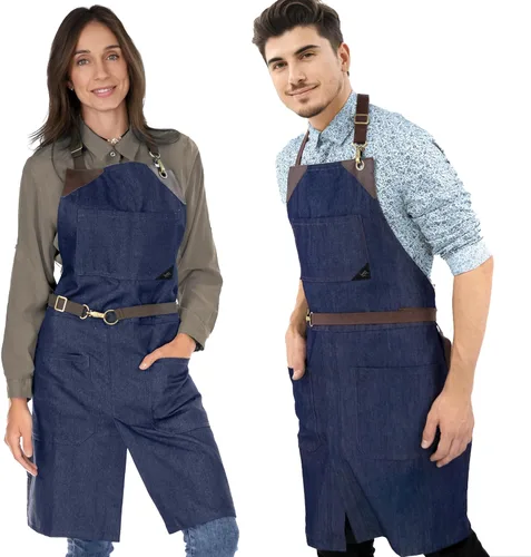 Vista 2 de Under NY Sky Denim duradero sin atar, refuerzo de cuero y pierna dividida