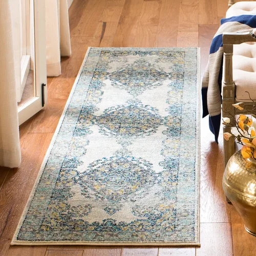 Vista 21 de SAFAVIEH Evoke Collection EVK250A - Alfombra de pasillo, 2 pies 2 pulgadas x 7 pies, color crema y fucsia, diseño oriental Shabby chic, no desprende