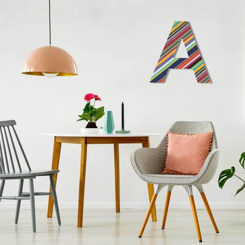 Vista 4 de Letra de madera A de 12 pulgadas de grosor, letra de madera grande sin terminar de 1/4 de pulgada de grosor para decoración de pared del hogar
