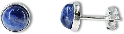 Vista 81 de Pendientes naturales de 0.236 in con chapado en oro blanco sobre plata de ley, bisel cabujón de piedras preciosas regalo de joyería para ella