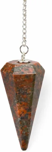 Vista 44 de WholesaleGemShop Péndulo facetado de cristal de piedras preciosas naturales